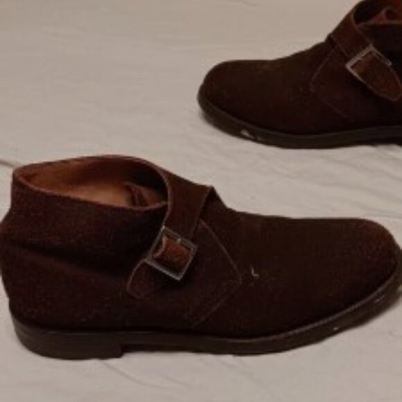 Alan McAfee brown Suede Chukka Boots Men's 12 with Buckle Closure Sophisticated - Picture 5 of 12